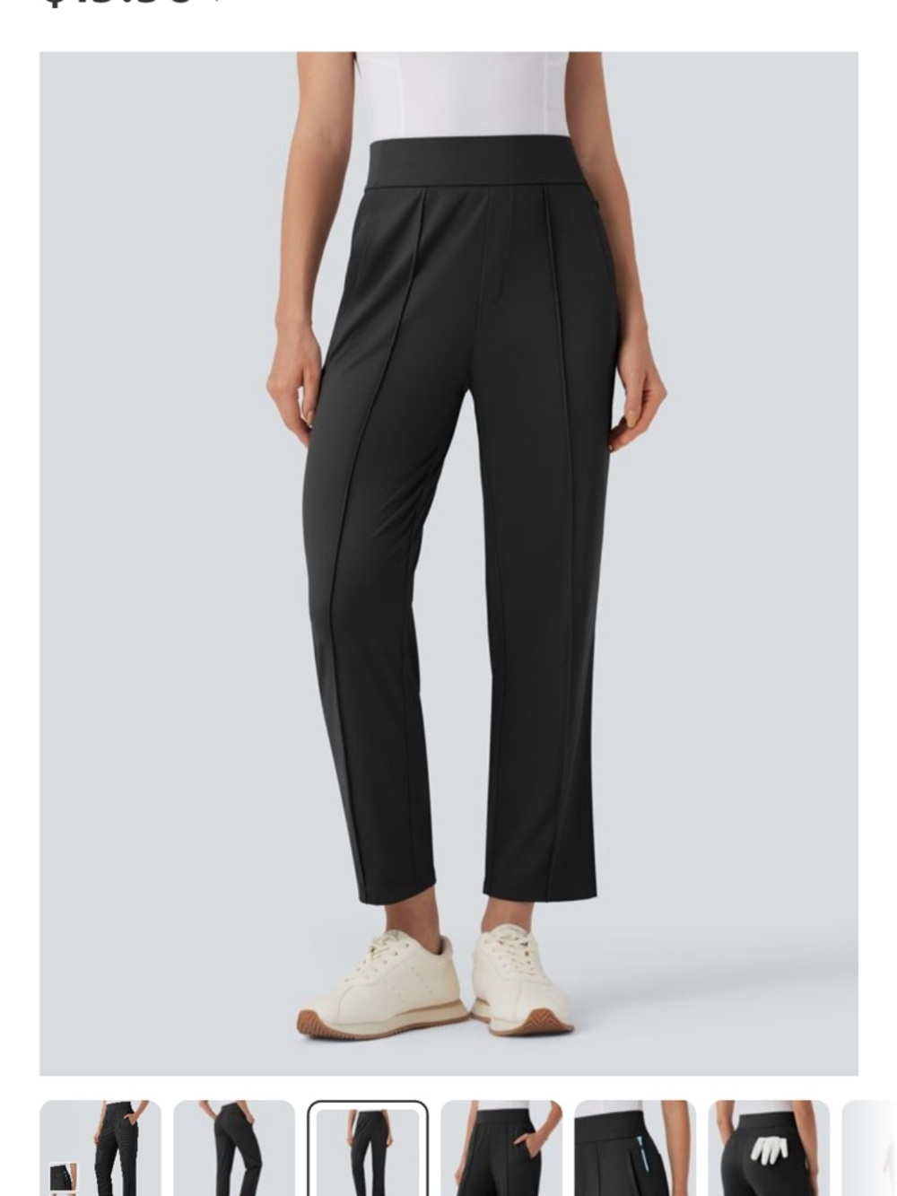 NWT HALARA Black Straight-Leg Pull-On  Pants
